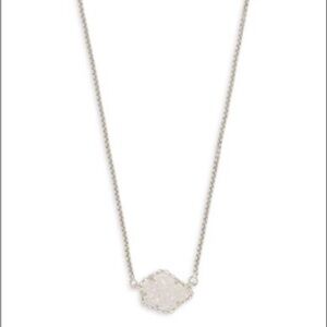 Kendra Scott drusy quartz Tess necklace in silver